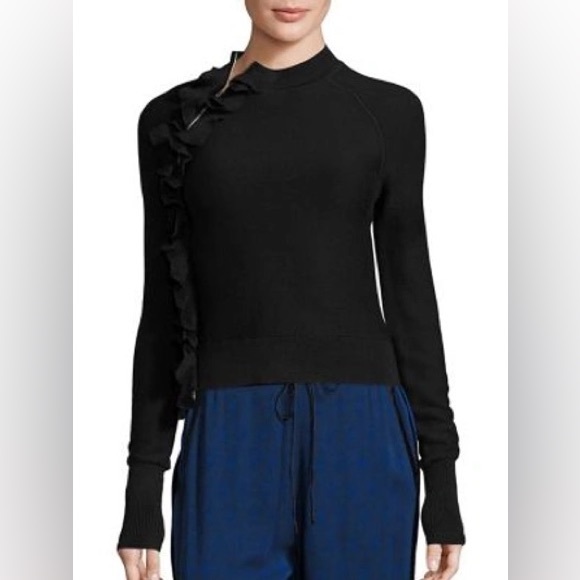NWOT 3.1 Phillip Lim Ruffle Sport Pullover With Zippers Sweater - Picture 2 of 4